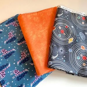 Cotton fabrics for sewing, set of 3